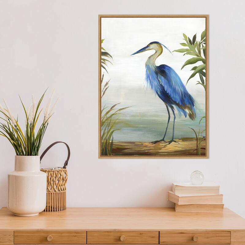 Blue Heron by Aimee Wilson Framed Canvas Art