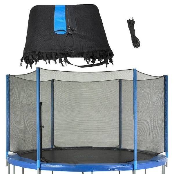 slide 2 of 5, Machrus Upper Bounce Trampoline Replacement Net, For 12' Round Frames Using 6 Straight Poles, Installs Outside of Frame-NET ONLY