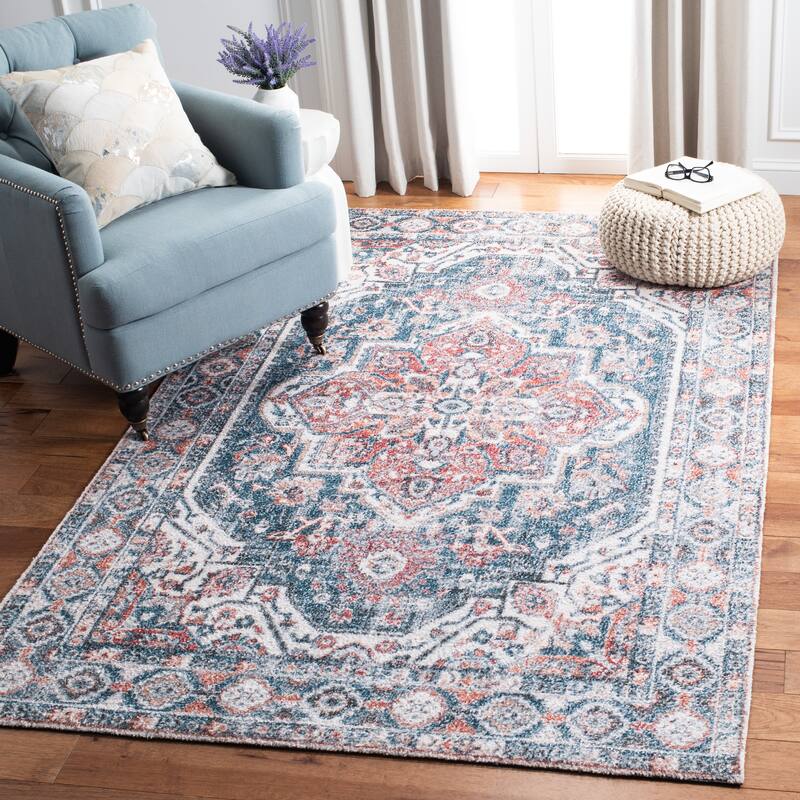 SAFAVIEH Handmade Classic Vintage Shere Transitional Polyester Rug - 3' x 5' - Blue/Red