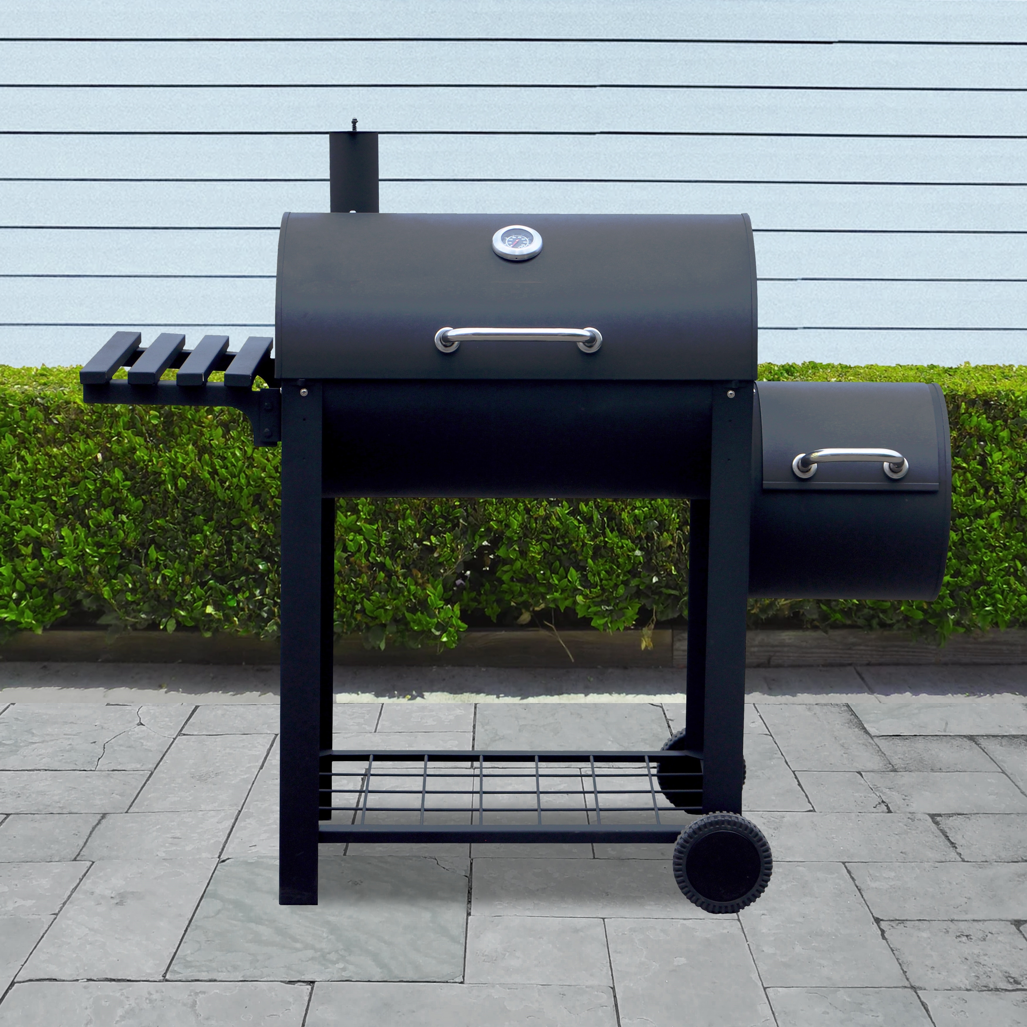 ALEKO Portable Charcoal BBQ Offset Smoker Grill with Side Fire Box and