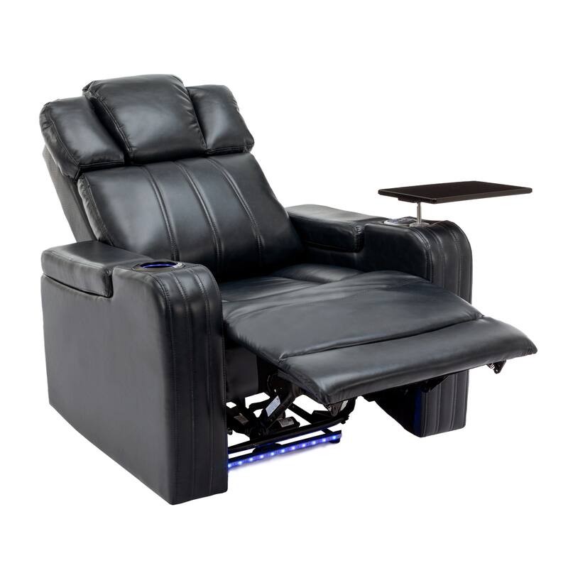 Power Recliner Individual Seat Home Theater Recliner with Cooling Cup Holder, Bluetooth Speaker, LED Lights, USB Ports