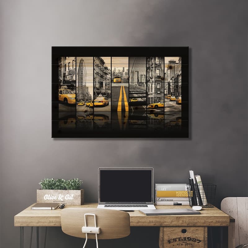 Seven Of 7 NYC B&W III Print On Wood by Philippe Hugonnard - Multi-Color