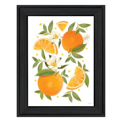Trendy Decor 4U "Citrus Orange Botanical" Framed Wall Art, Home Décor Framed Print Wall Decoration by House Fenway
