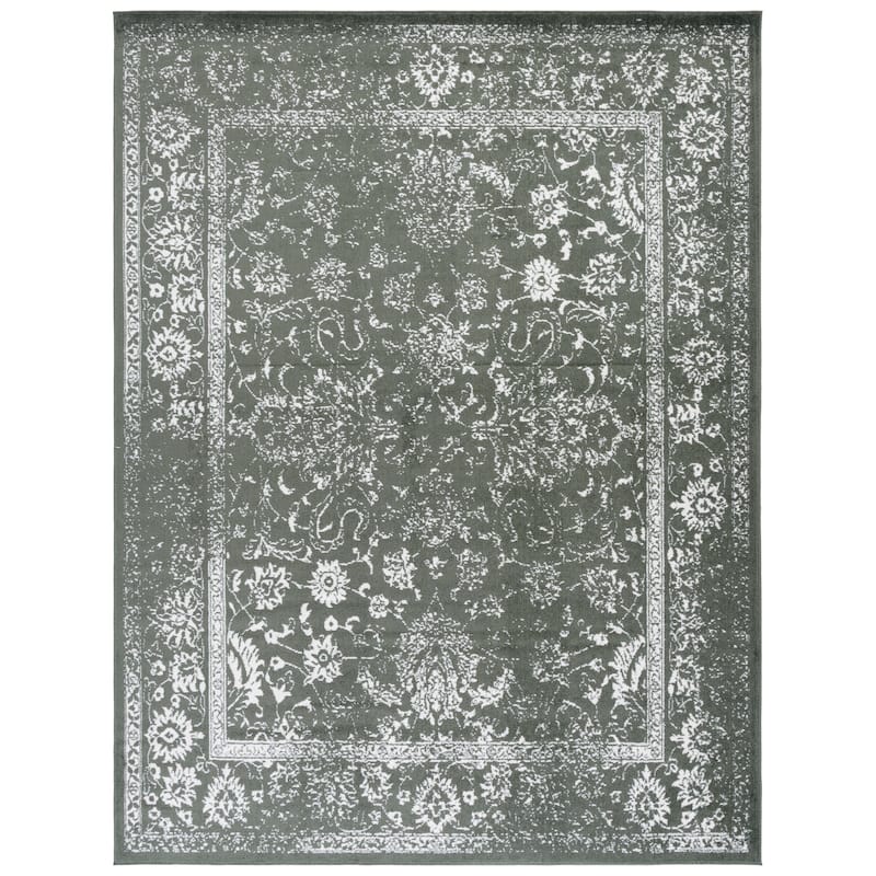 SAFAVIEH Adirondack Riin Rustic Shabby Chic Distressed Rug - 8' x 10' - Dark Green/Ivory