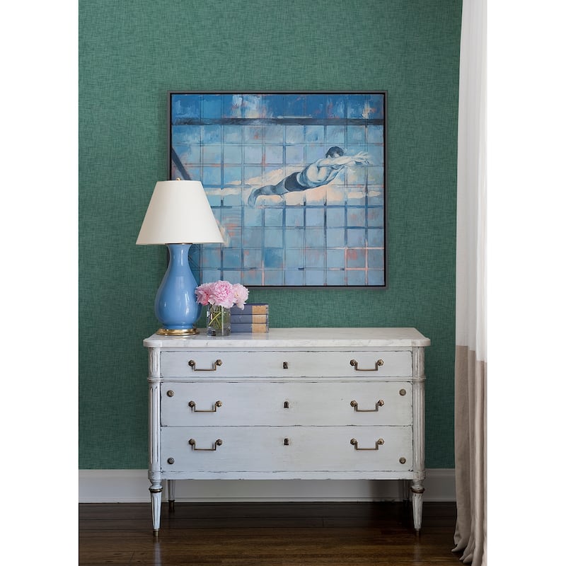 A-Street Prints Genji Teal Woven Wallpaper