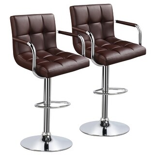 Yaheetech 2pcs Bar Stools with 360-Degree Swivel and Adjustable Height