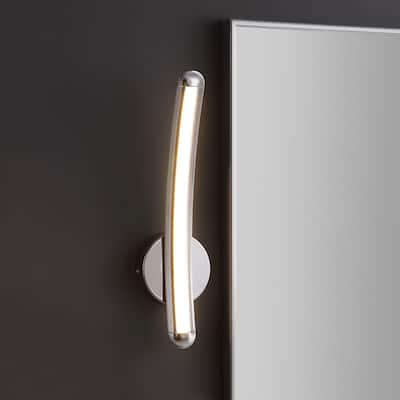 Roxanna 17.7" Dimmable Integrated LED Metal Sconce, Chrome by JONATHAN Y - One