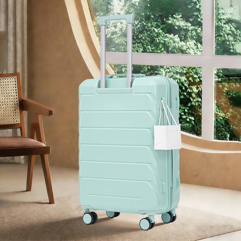 28 Inch Large Checked Luggage, Scratch Resistant Surface Four Multi-Directional Wheels, With Combination Lock and Side Hooks