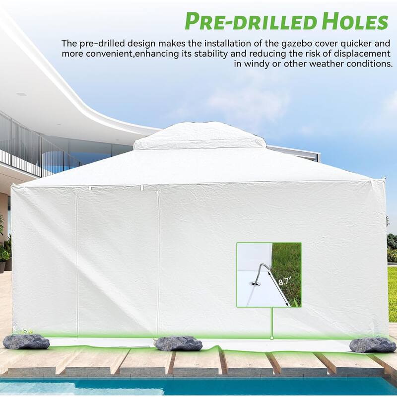 GDFStudio - Marcus All-Season 12'x16' Enclosed Winter Gazebo Cover with Mesh Windows and Side Panels - 12x16 FT
