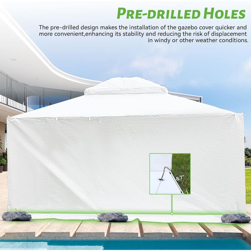 Gazebo Cover for Hardtop Gazebos, Outdoor All Season Waterproof Enclosed Gazebo Cover