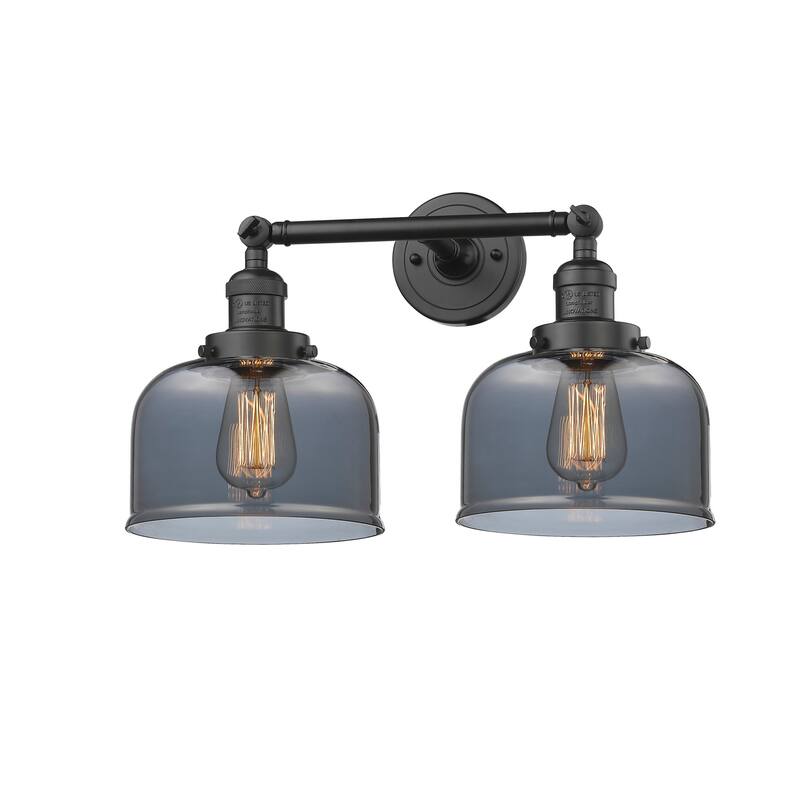 Innovations Lighting Large Bell 2 Light 19" Wide Bathroom Vanity Light - Oiled Rubbed Bronze / Smoked