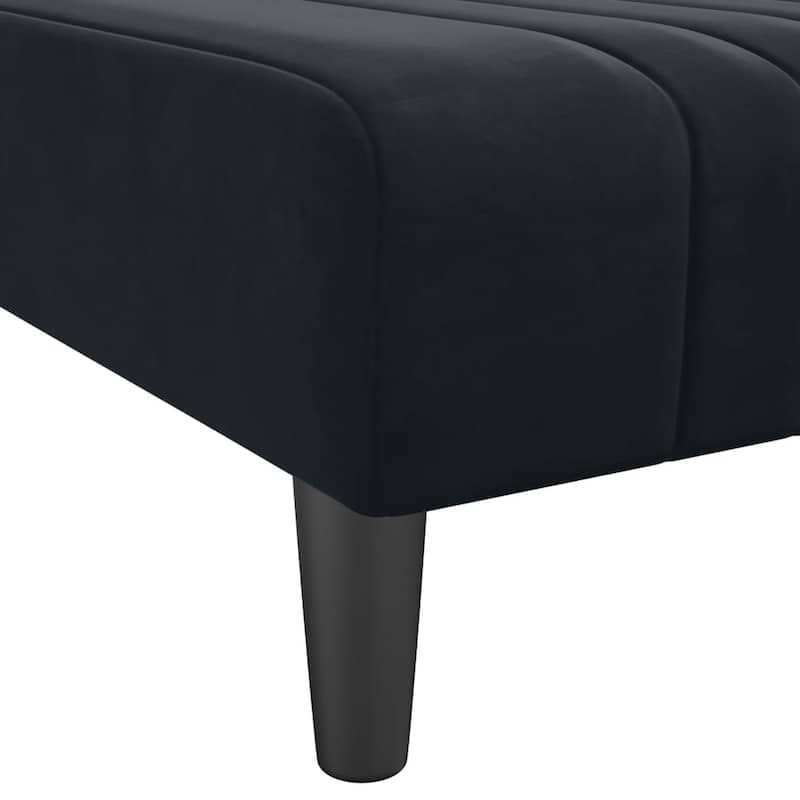 vidaXL Chaise Longue Black Velvet - 21.7" x 55.1" x 27.6"