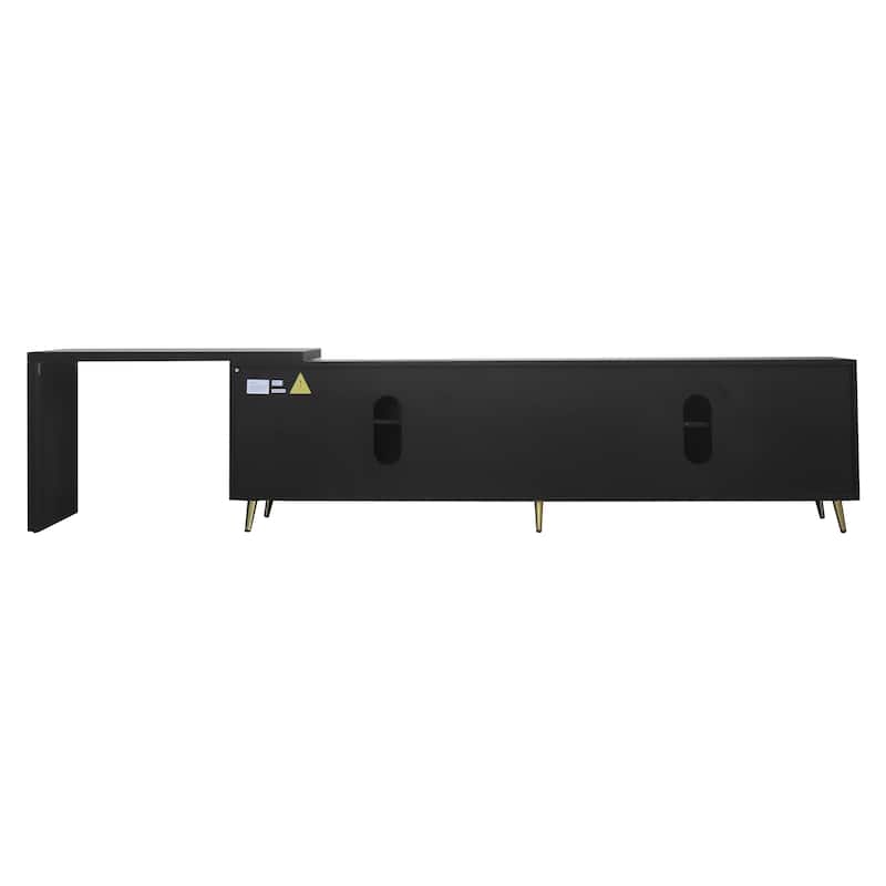 Extendable TV Stand 4 Door Adjustable Media Cabinets TV Console