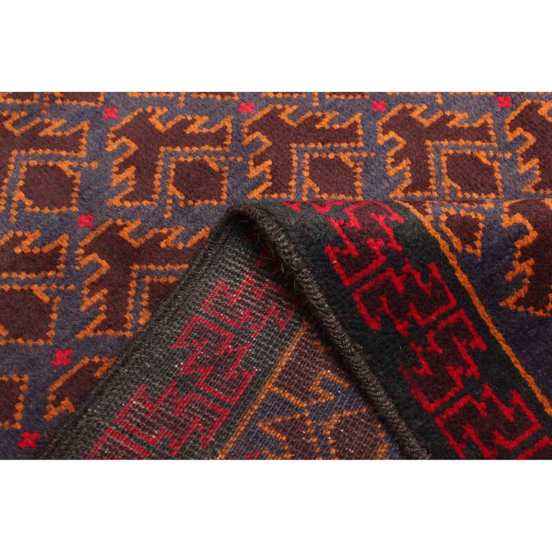 ECARPETGALLERY Hand-knotted Teimani Burgundy Wool Rug - 2'10 x 4'9