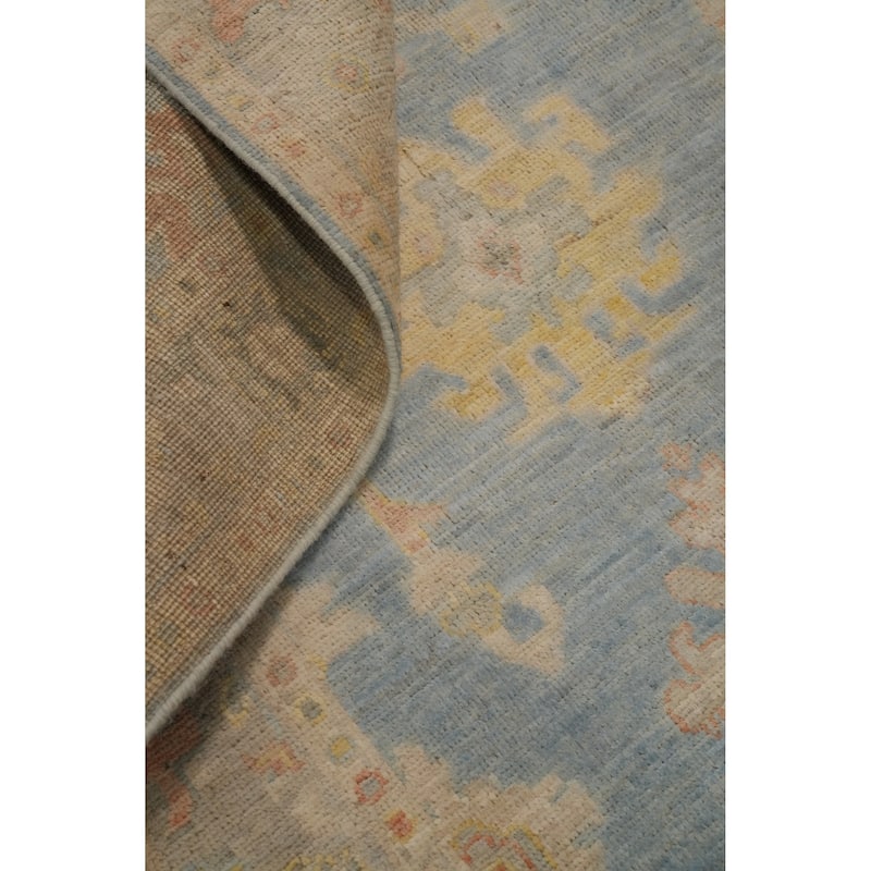 Hand Knotted Oriental 100% Wool Carpet Traditional Floral Navy Blue & Blues Ziegler Runner Rug - 11' 9'' X 3' 1''