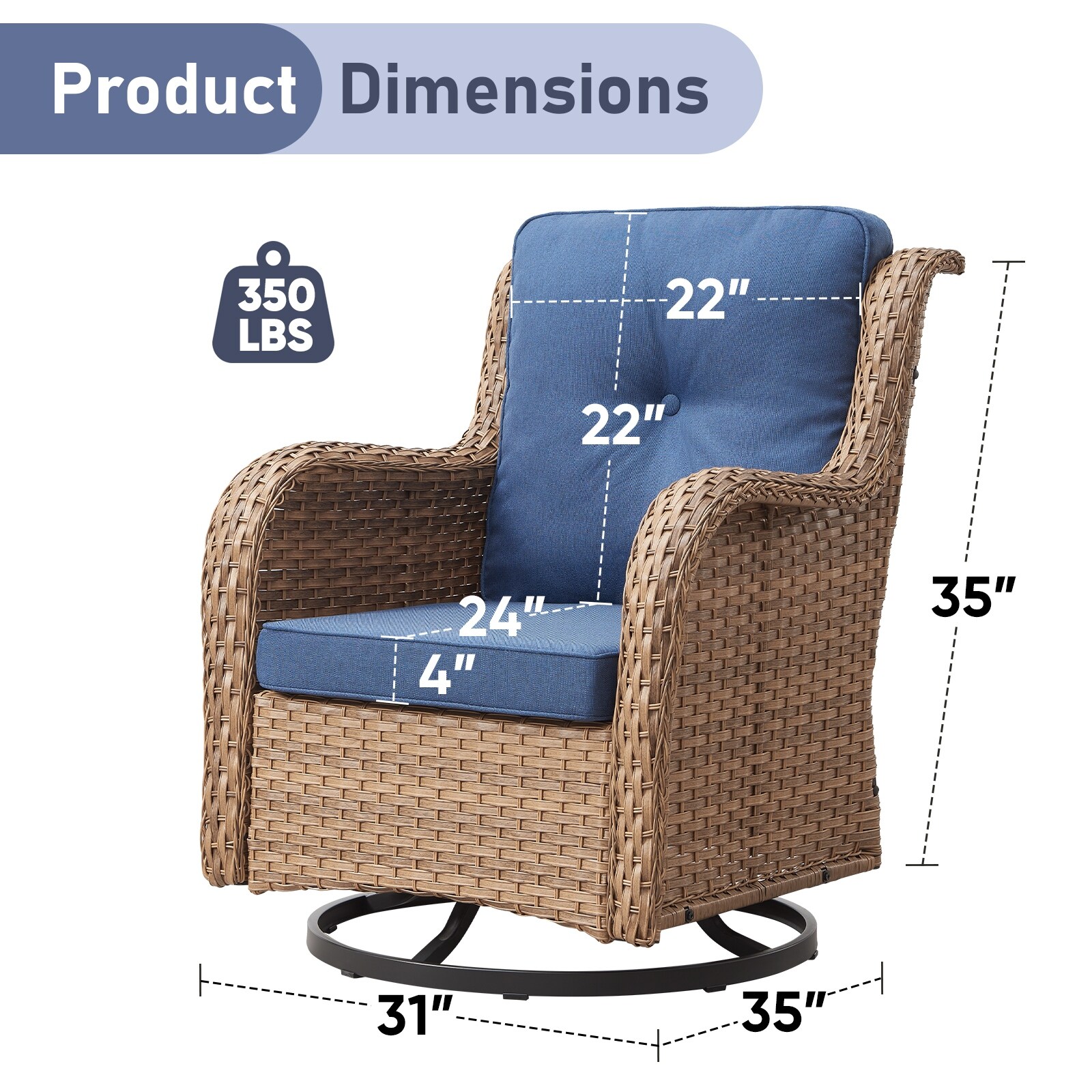 Hampton bay spring haven club chair blue seat and back cushion set clearance