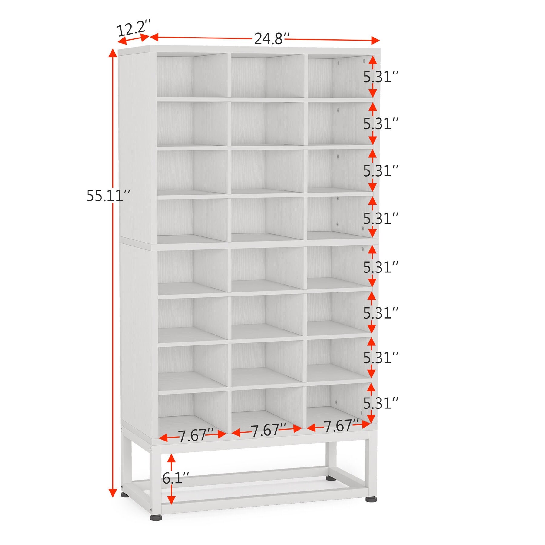 White 24 Pair Shoe Storage Cabinet, 8-Tier Feestanding Cube Shoe Rack  Closet Organizers for Bedroom, Hallway - Bed Bath & Beyond - 36249234