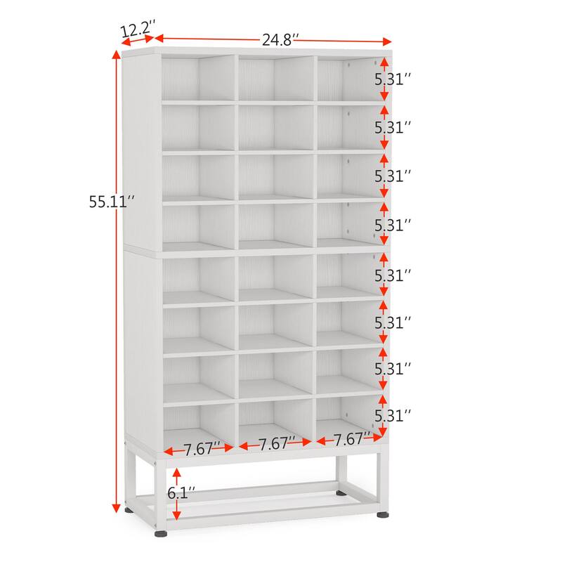 24 Pair Shoe Storage Shoe Rack Organizers, 8Tier White Cube
