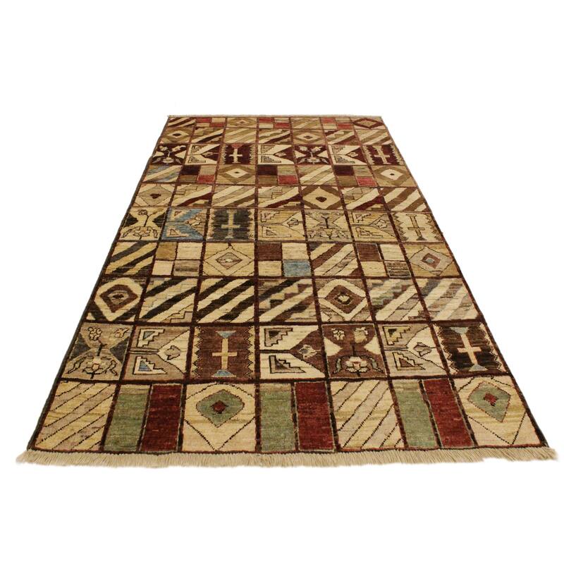Rustica Mosaic Gabbeh Hand-Knotted Wool Area Rug