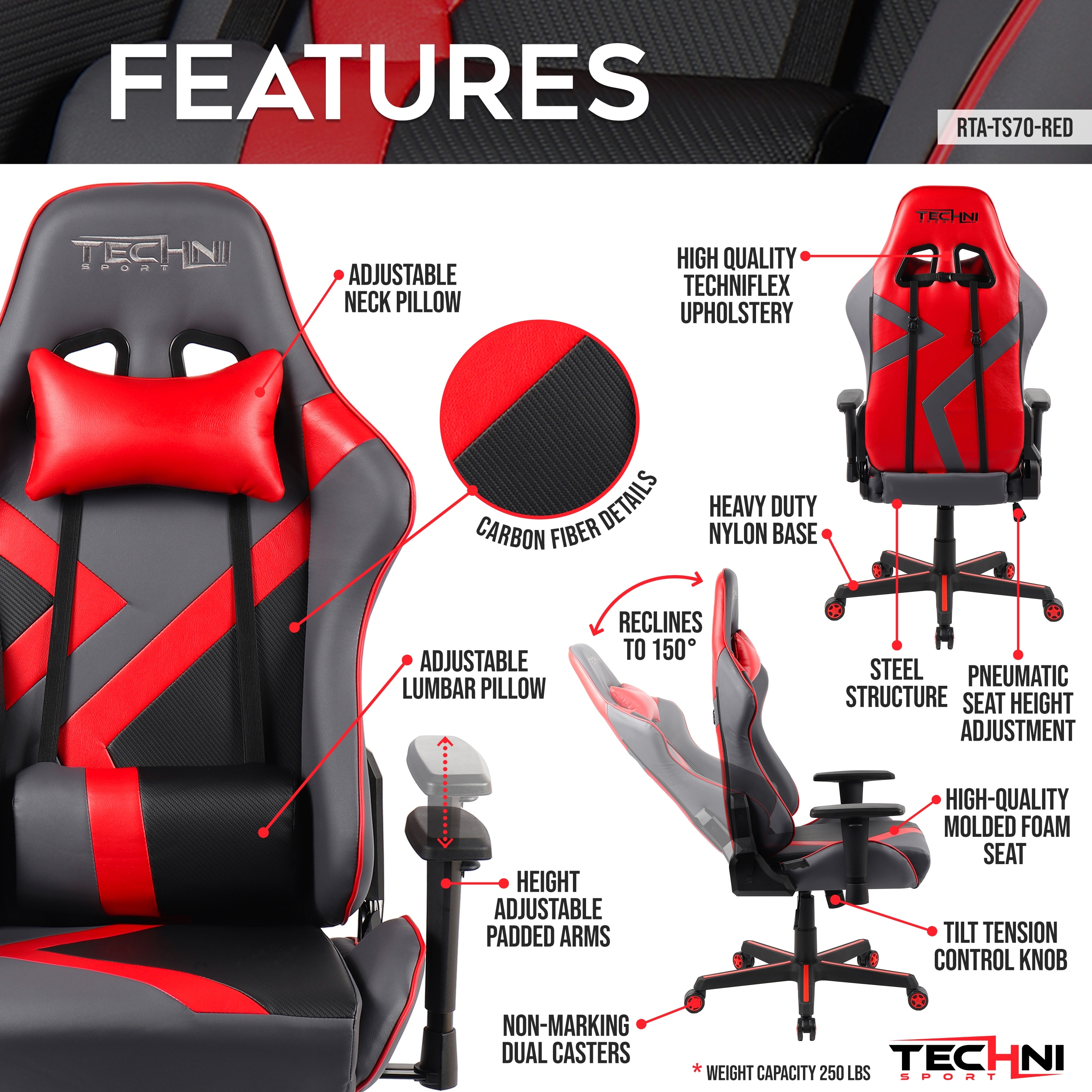 Office Gaming Chair Ergonomic Adjustable Chair Head and Lumbar Pillows - On  Sale - Bed Bath & Beyond - 38232771