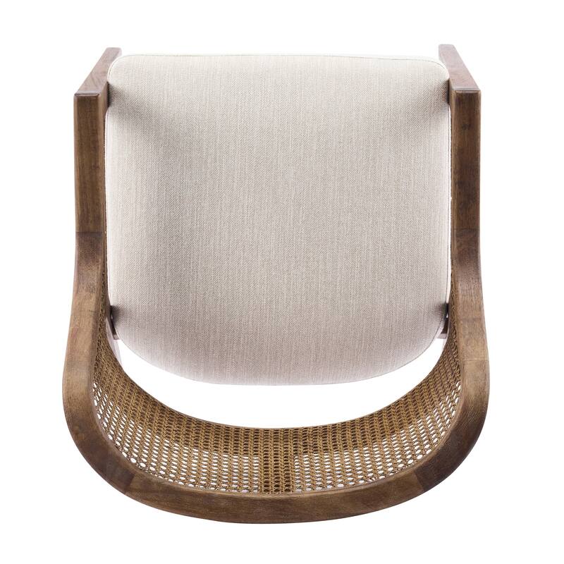 Christopher Knight Home - Mid-Century Modern Upholstered Cane Back Dining Chairs with Rubberwood Frame