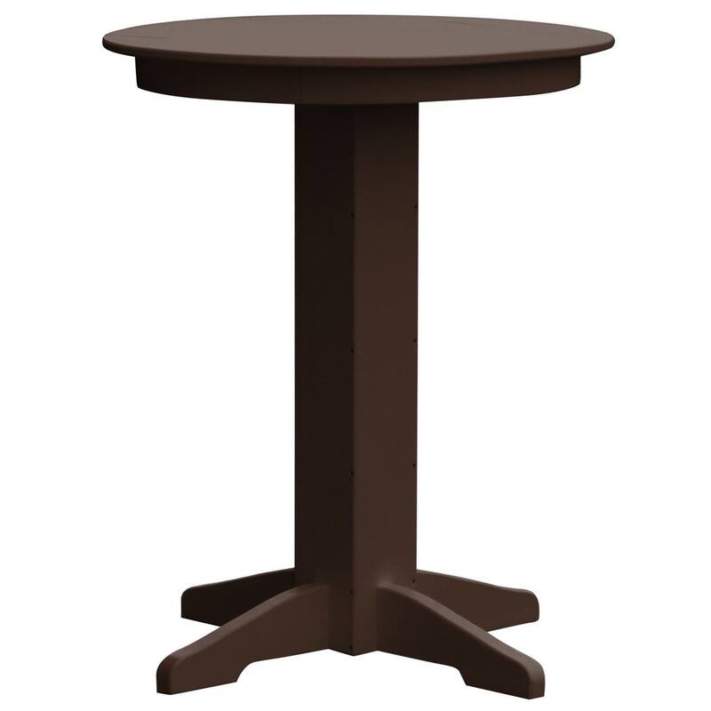 Poly Lumber Round Bar Table - 33" - Tudor Brown
