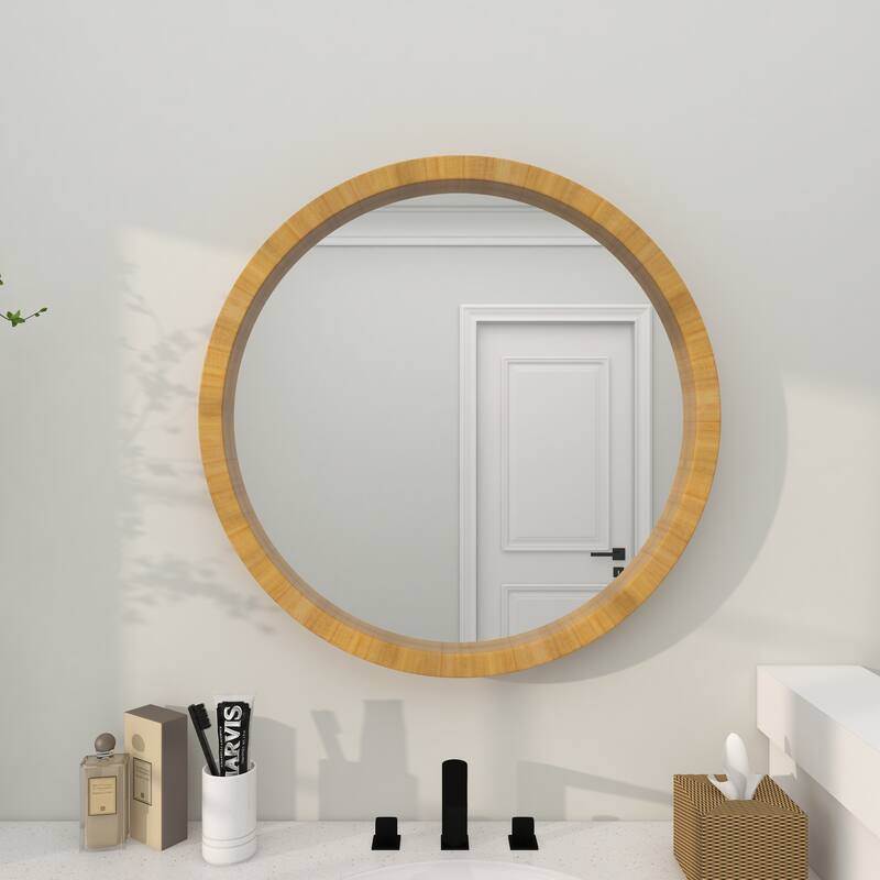 Brown Contemporary Wall Mirror