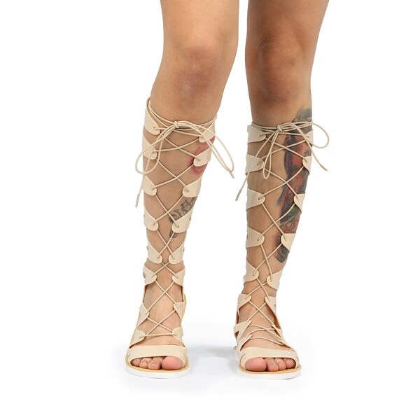 jelly gladiator sandals knee high