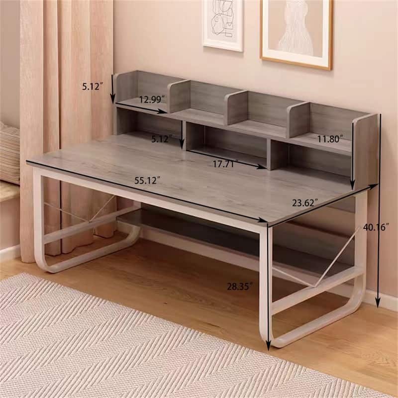 Modern Rectangle Premium Multi-Functional Computer Desk with Shelving