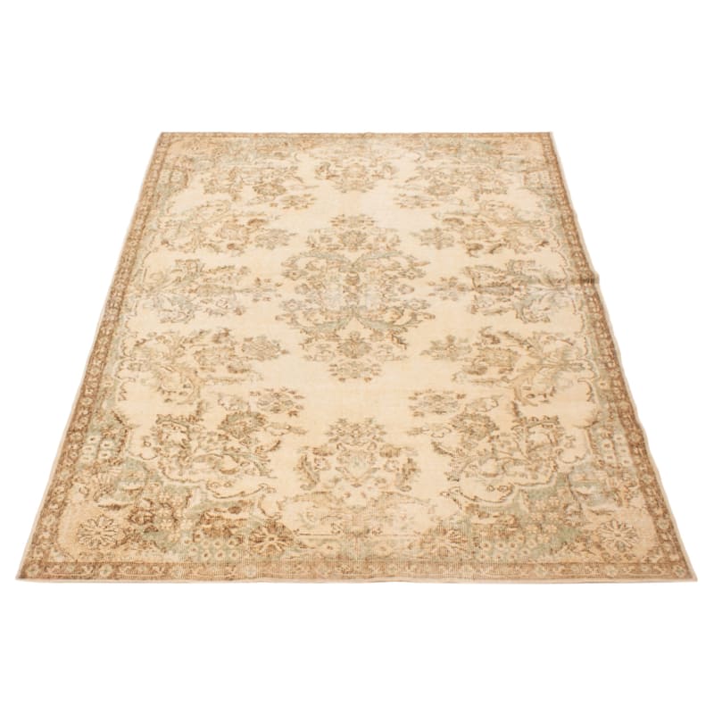 ECARPETGALLERY Hand-knotted Antalya Vintage Cream Wool Rug - 5'9 x 9'4