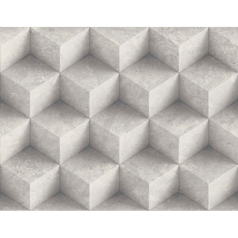 Seabrook Designs Faux Concrete Diamonds Unpasted Wallpaper - 27 in. W x 27 ft. L - Smoke