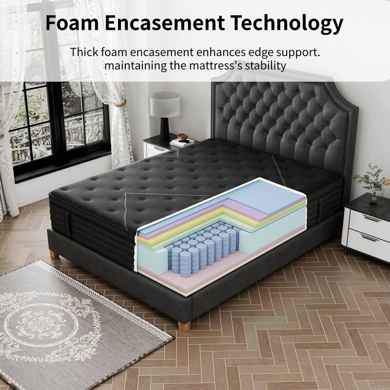 14 Inch Extra Firm Cooling Hybrid Mattress in a Box with Motion Isolation
