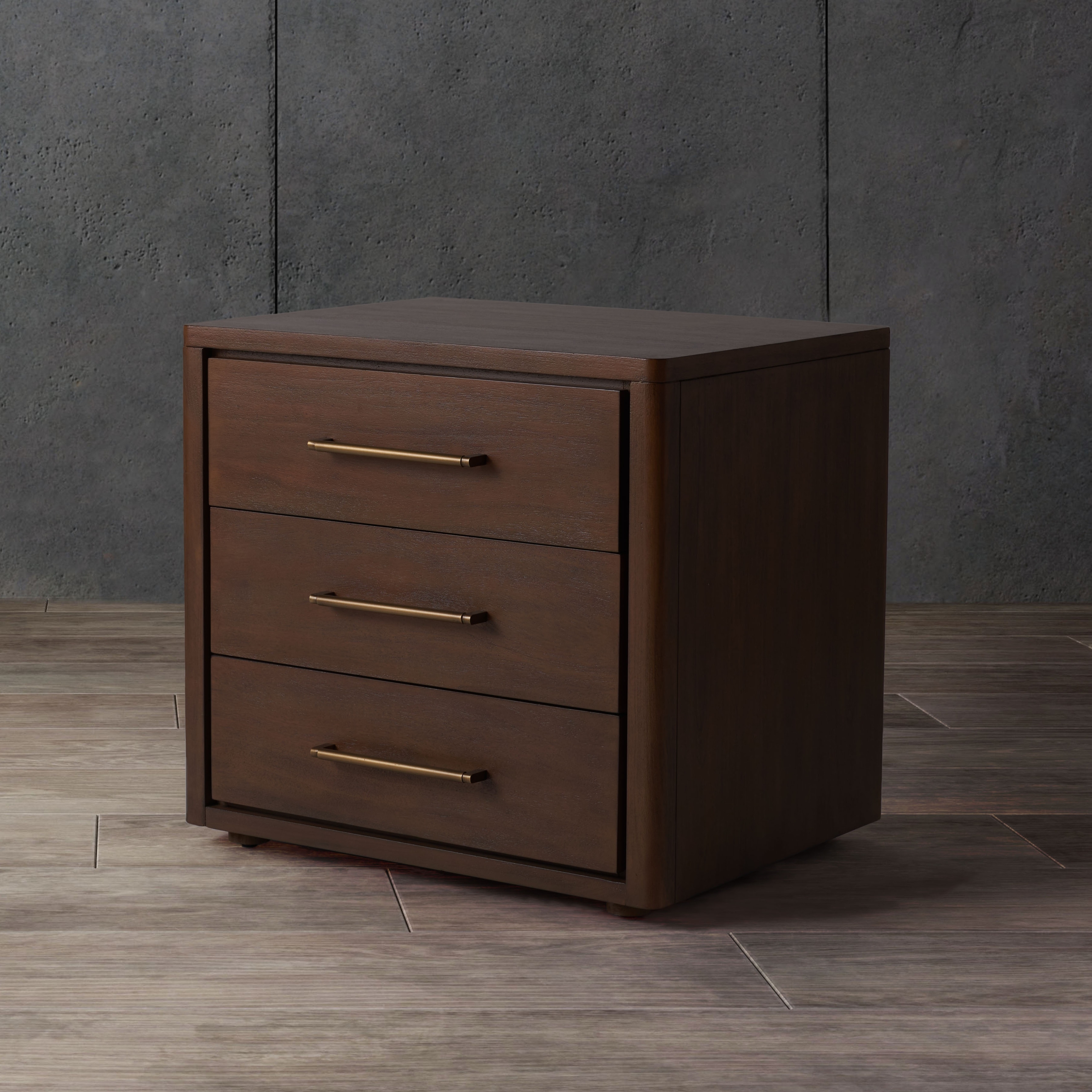 SAFAVIEH Couture Rolfke 3-Drawer Wood Nightstand