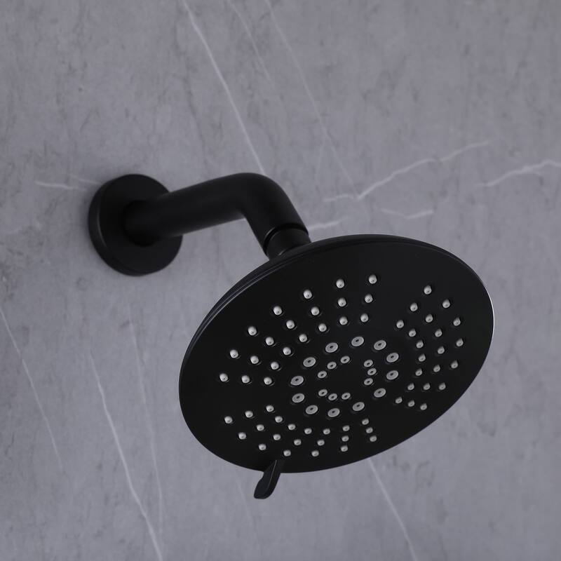 Wall Mount Shower Faucet With Hand Shower, Matte Black Shower System Sets for Bathroom Rainfall Shower Head With Rough-in Valve