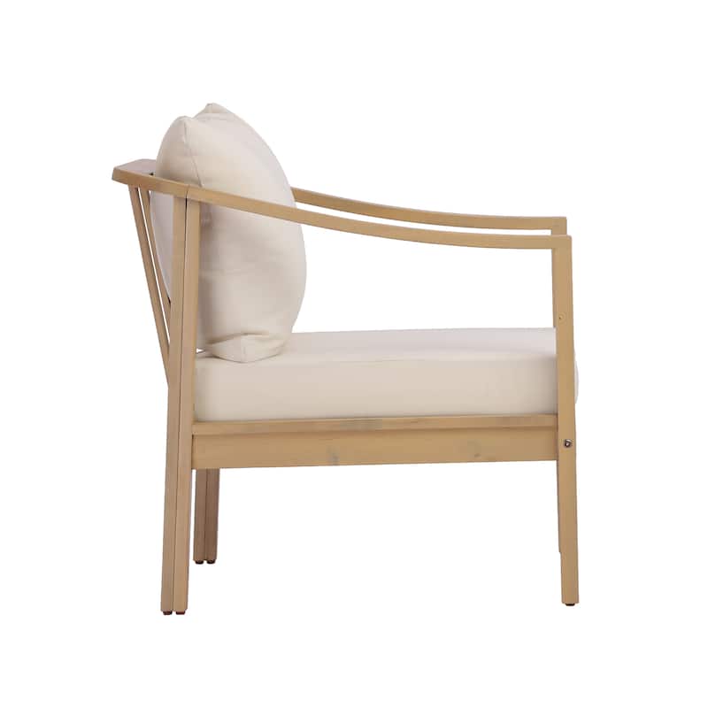 Christopher Knight Home - Modern 26.38" Deep Seat Outdoor Patio Club Chair with Ergonomic Slatted Backrest & Soft Cushion