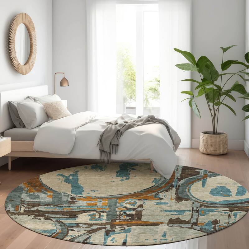 Premium Washable Super Soft Contemporary Casual Mayfield Rug - Beige - 8' x 8'