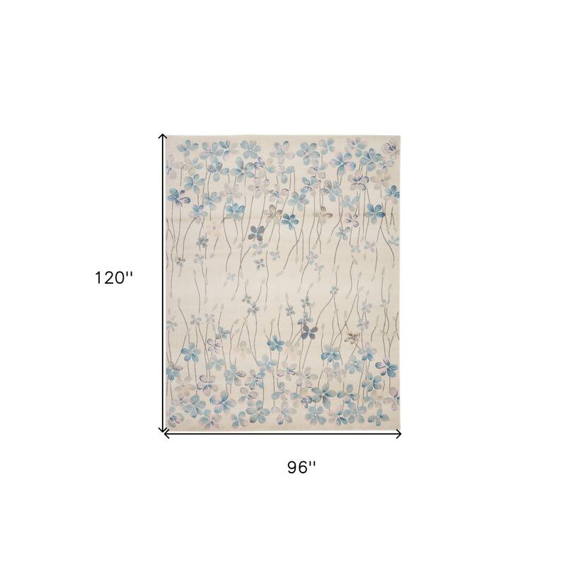 HomeRootsFloral Medallion Contemporary Rectangle Area Rug - 120' X '96' X '0.5