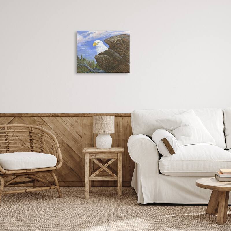 Stupell Eagle Overlook from Tree Top Canvas Wall Art Design By Paul Brent