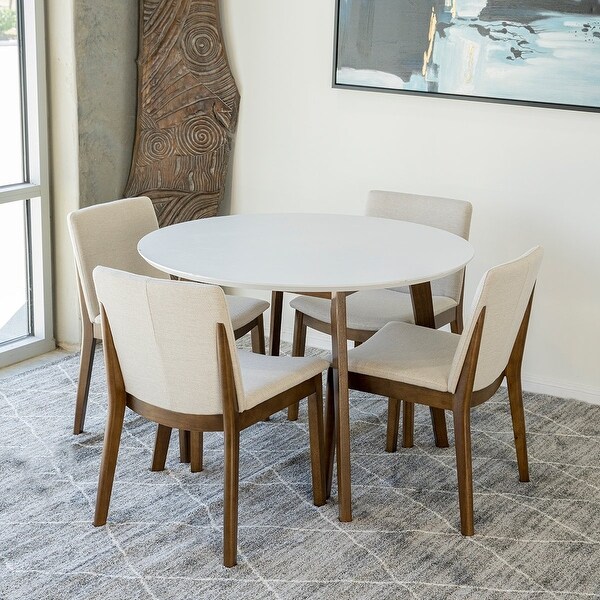 Set of 4 beige dining 2025 chairs