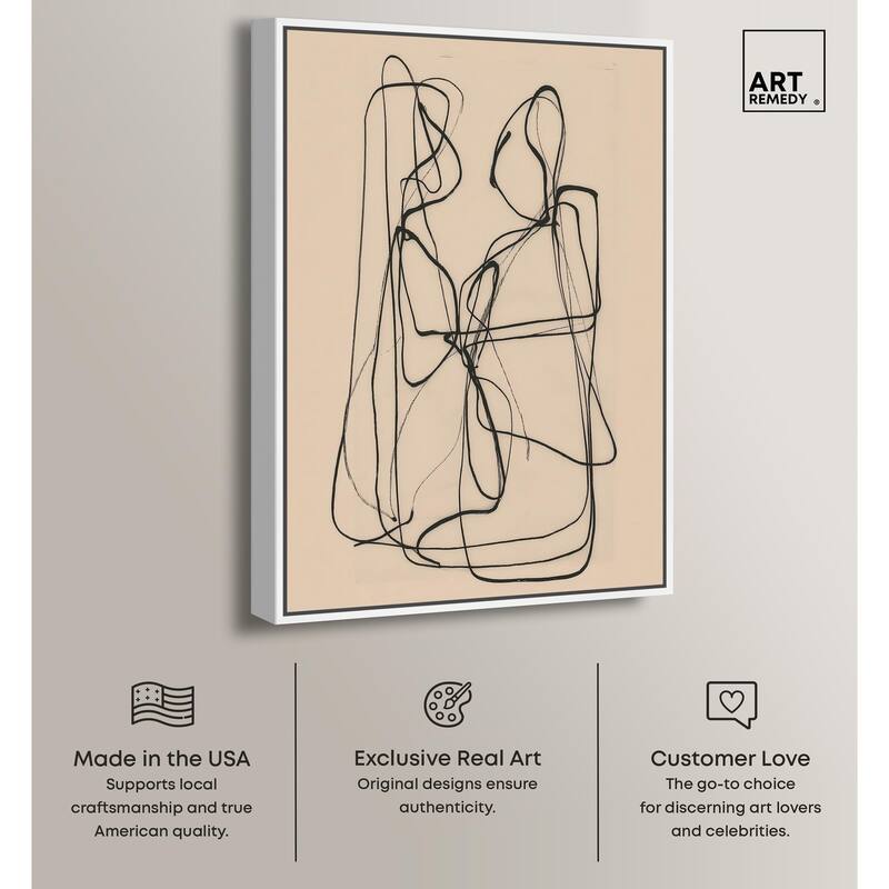 Embrace of Lines I Canvas by Art Remedy
