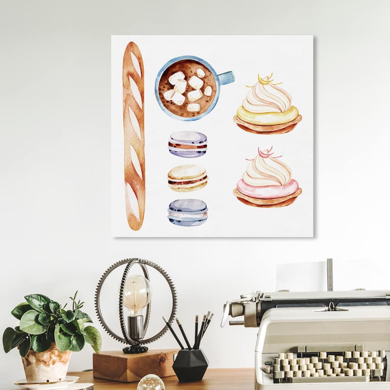 Wynwood Studio 'Petit Desserts' Food and Cuisine Wall Art Canvas Print Pastry - Brown, Purple