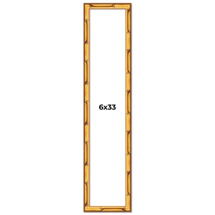 6x33 Frame Gold Bamboo Picture Frame Modern Photo Frame Includes UV Acrylic Shatter Guard Front Acid Free Foam Backing Board