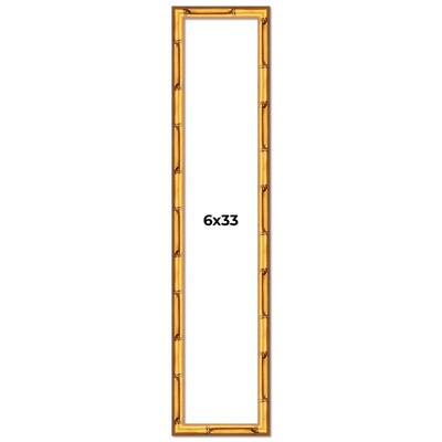 6x33 Frame Gold Bamboo Picture Frame Modern Photo Frame Includes UV Acrylic Shatter Guard Front Acid Free Foam Backing Board