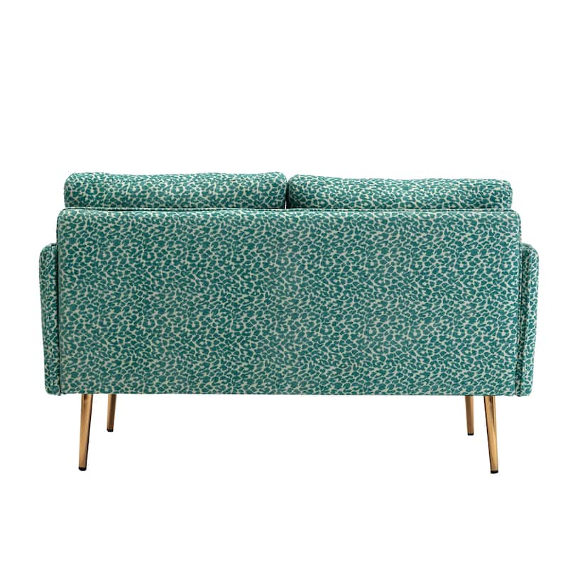 Polyester Upholstered Living Room loveseats sofa With Golden Legs