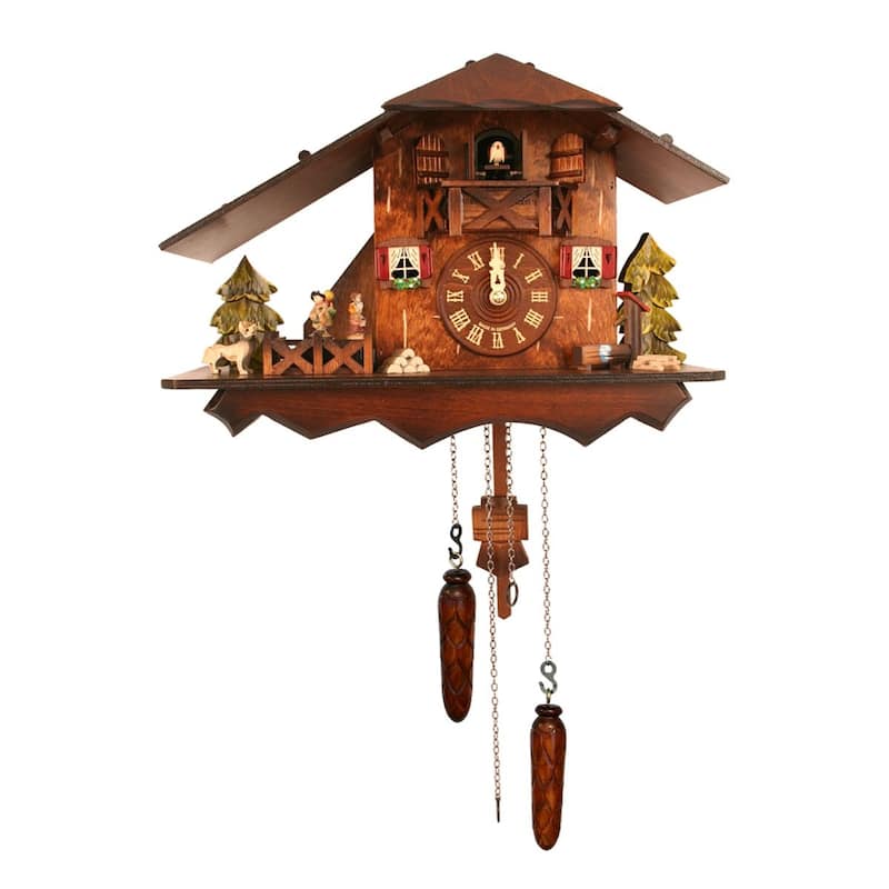 Full-Size Farmhouse Style Battery-Operated Cuckoo Wall Clock - 14"