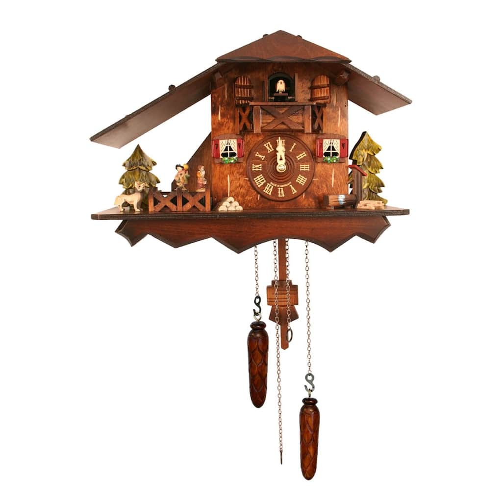 Full-Size Farmhouse Style Battery-Operated Cuckoo Wall Clock - 14"