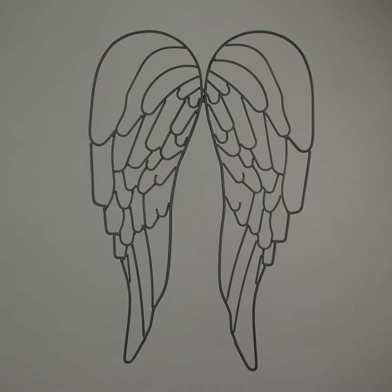 Metal Wire Art Angel Wings Wall Sculpture 25 Inch