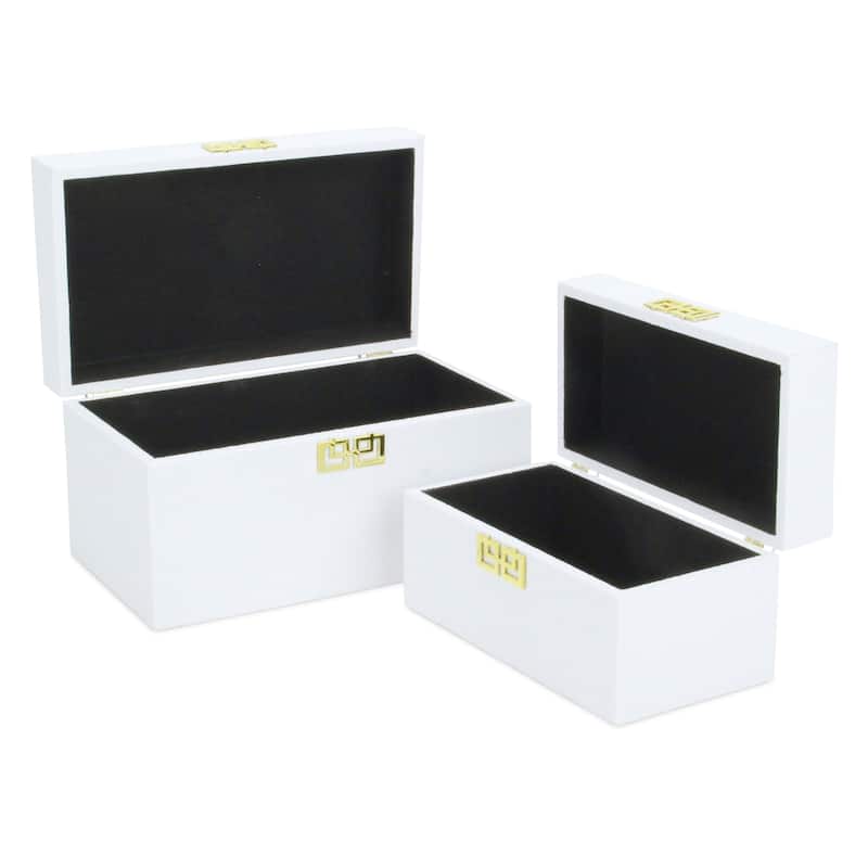 Black Shagreen Raised Bubble Box (Set of 2)