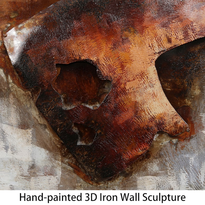 "Convergence 1" Mixed Media Iron Hand Painted Dimensional Wall Art