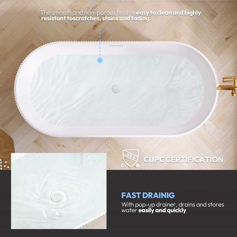 Linyi Freestanding Acrylic Soaking Bathtub